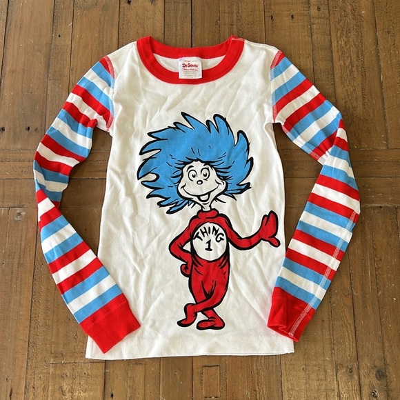 Hanna andersson Dr. Seuss Thing 1 Pajama Set - Red, Blue, White - Picture 2 of 13